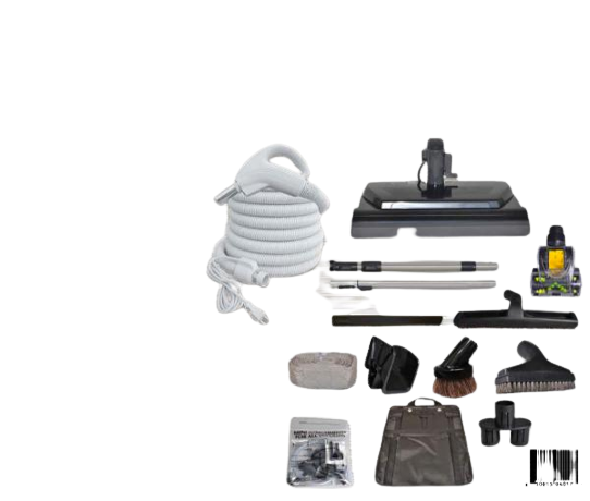 Titan T7 Central Vac Kit Prime 35Ft Hose W/Pigtail Titan Deluxe Power Nozzle Premium Tools