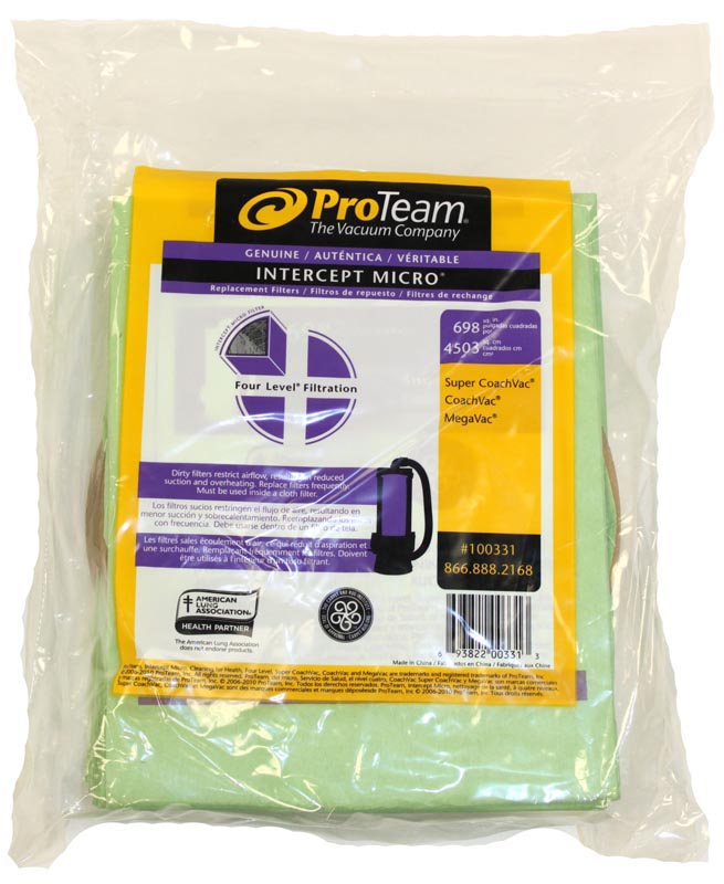 PAPER BAGS-PROTEAM,SC,MV,10PK,COACH,MICRO FILTER 10 QUART 100331