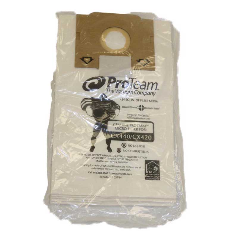 ProTeam 103744 Vacuum Cleaner Bags - 5 Pack - Genuine