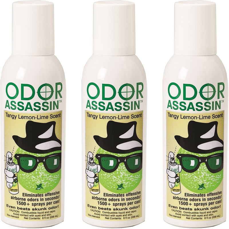 Odor Assassin Odor Control Spray, LEMON & LIME scent, Pack of 3