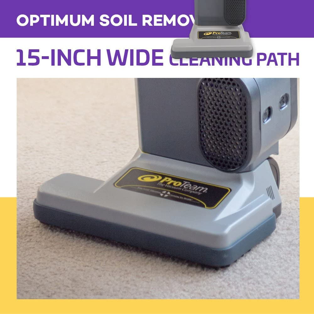 ProTeam ProForce 1500XP HEPA Upright Vacuum w/On-Board Tools, 50 Ft Cord, Dual Motor, 15 Inch Path, 10 EXTRA BAGS #107252