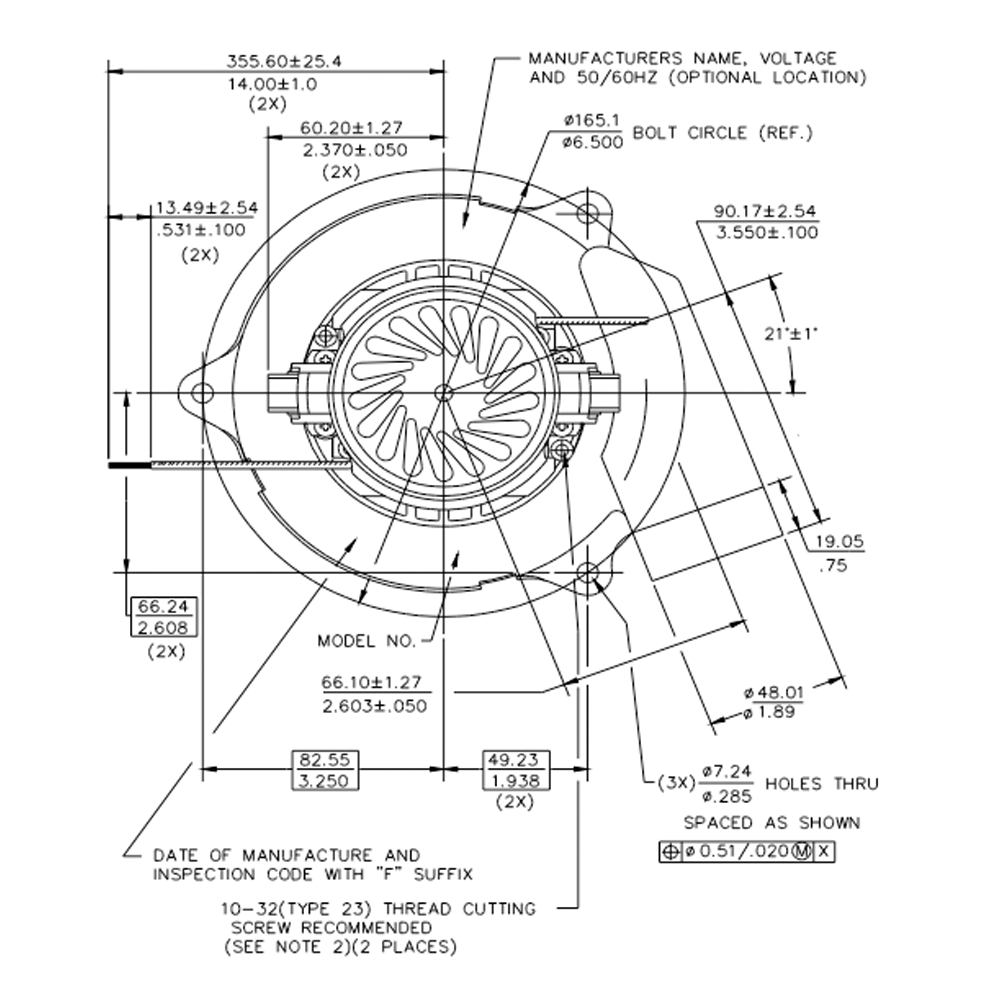 Ametek Lamb Motor 116213 -00, Bypass, 240 VAC, 50/60 HZ, 5.7" for Airvac, AstroVac, Broan, Canavac, Etc