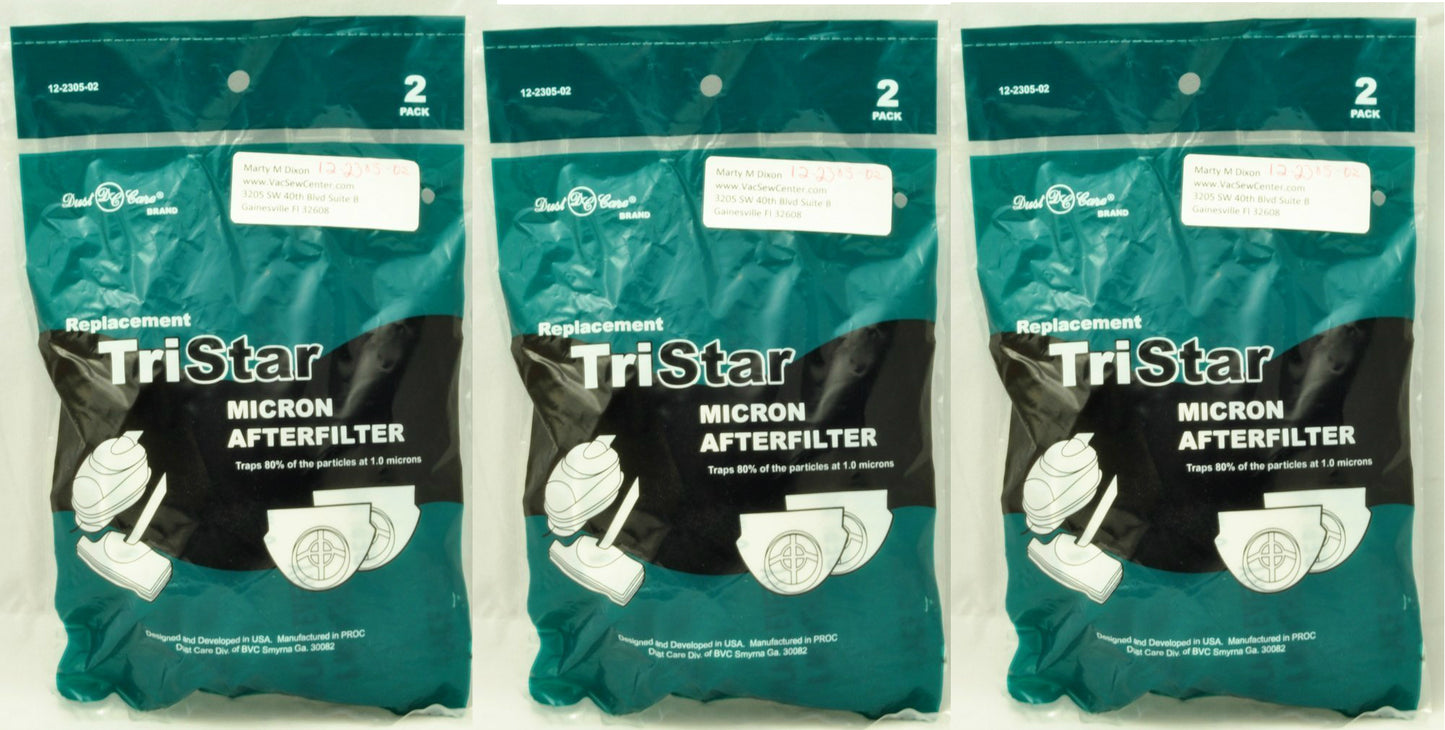 TriStar Vacuum Cleaner Secondary After Filter (Pack of 3) Total 6 Filters
