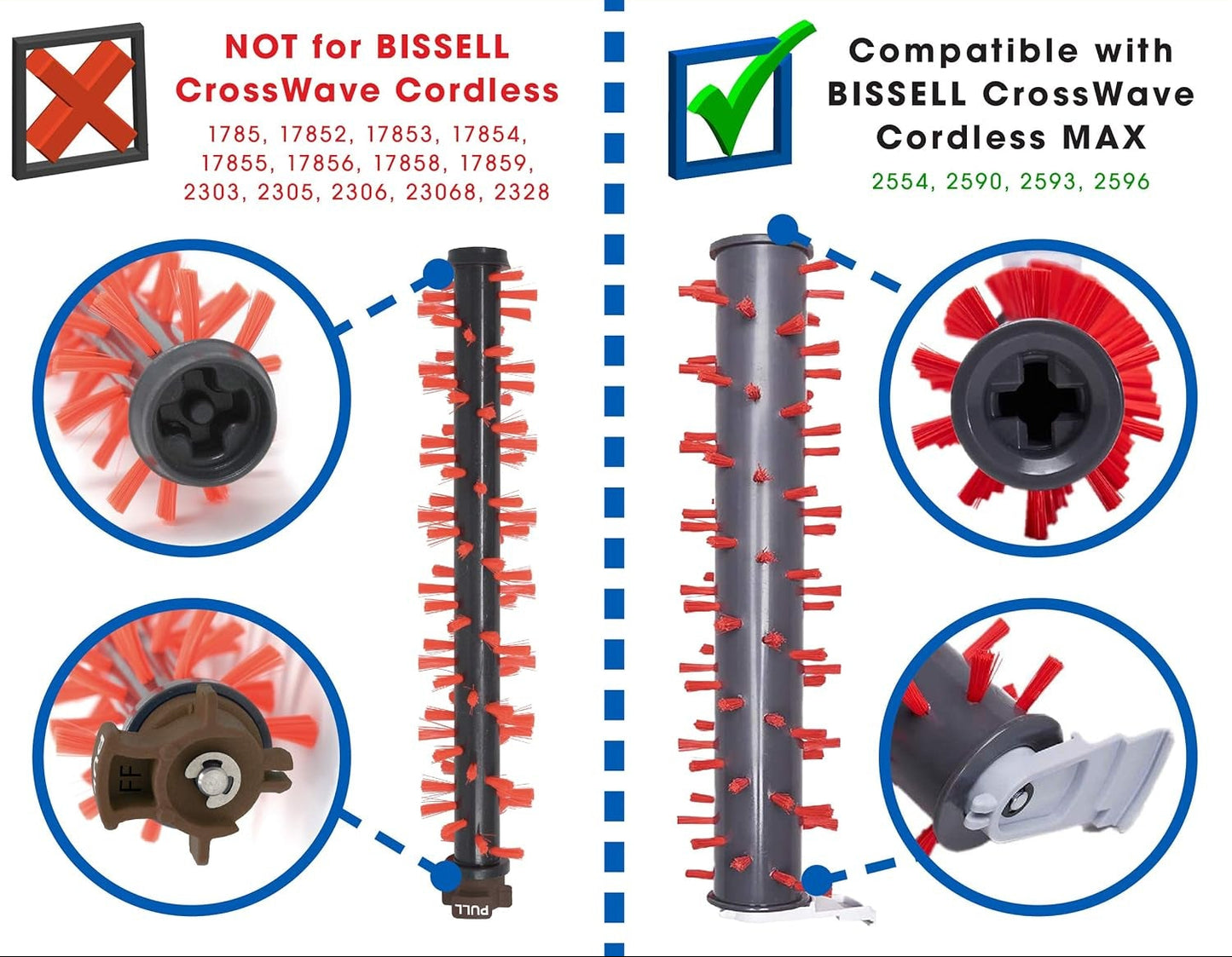 Model No 1618639 Area Rug Brush Roll for Select CrossWave