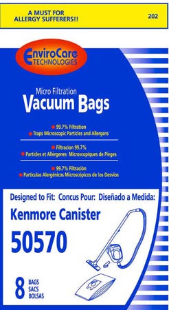 Kenmore 50570 Micro Filter Bags- 8 Pack. Replaces 28075