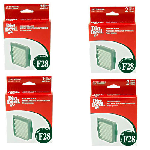 Dirt Devil F28 Vacuum Filter 3-ST0900-000 - (2 Pack X 4) - Genuine