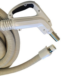 50' x 1-3/8'' LOW VOLT BUTTON LOCK HOSE, LIGHT GRAY, ERGONOMIC GAS PUMP