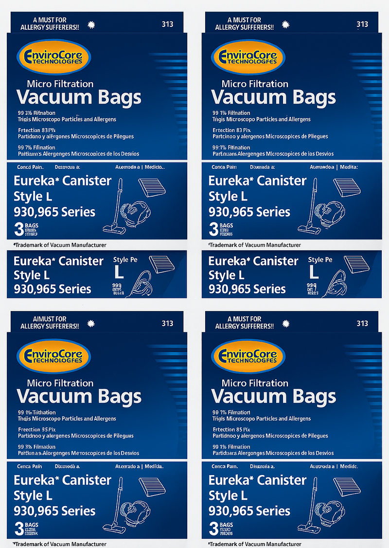 EnviroCare Replacement Micro Filtration Vacuum Bags Designed to Fit Eureka Style L 930, 965 Series