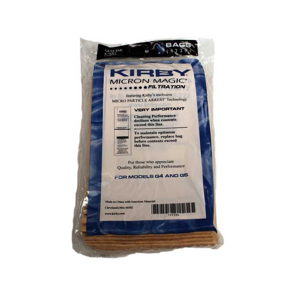 Kirby NEW 9 Micron Vacuum Cleaner Bags G4 & G5 with 3x 301291 belts