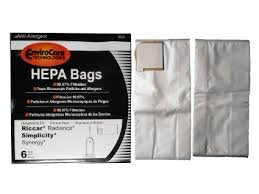 Riccar Radiance HEPA Vacuum Cleaner Bags, 6 Bags per Package