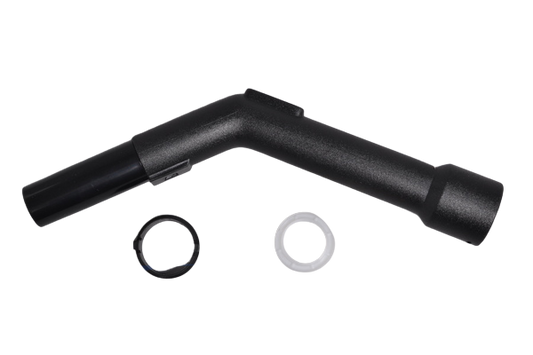 CURVED HOSE END-35MM W/REPAIR KIT/BLACK W/SWIVEL