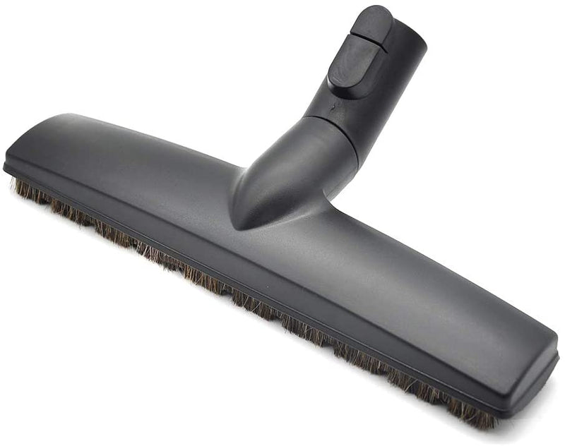 FLOOR BRUSH W/BUTTON LOCK-MIELE,12'',W/HORSE HAIR BLACK,W/WHEEL,AND PARKING LUG