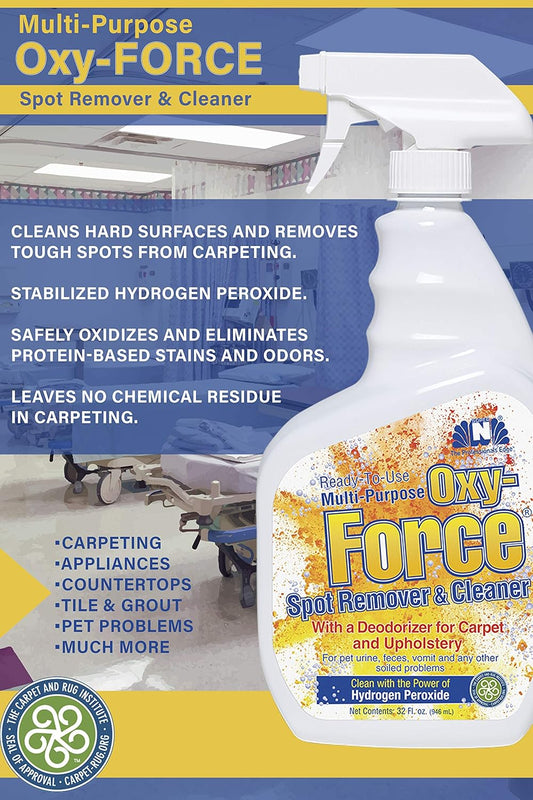 Oxy-Force Multi-Purpose RTU Spot Remover and Cleaner by Nilodor, 1 Quart (32 OXYRTU)