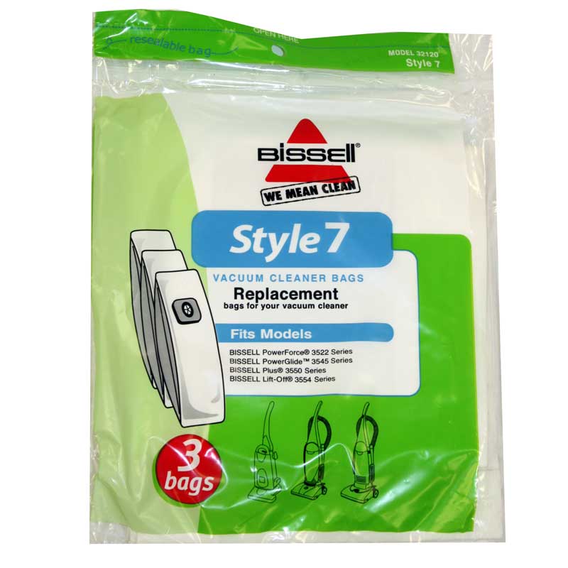 PAPER BAGS-BISSELL,STYLE 7,3PK,2 PLY,UPRIGHT UPRIGHT