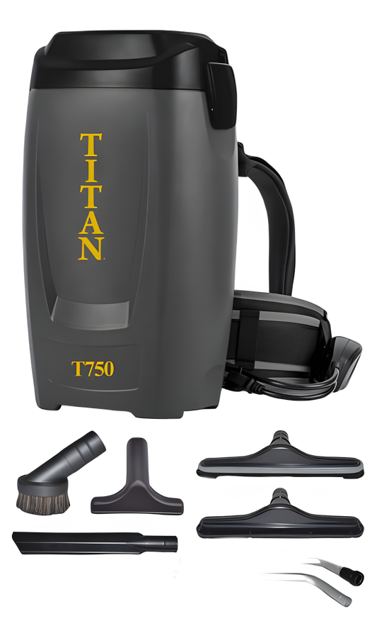 Titan T750 Back Pack, Corded, 6qt, 1 1/2 Deluxe Toolsbags 17 2430 07 Vacuum #T750
