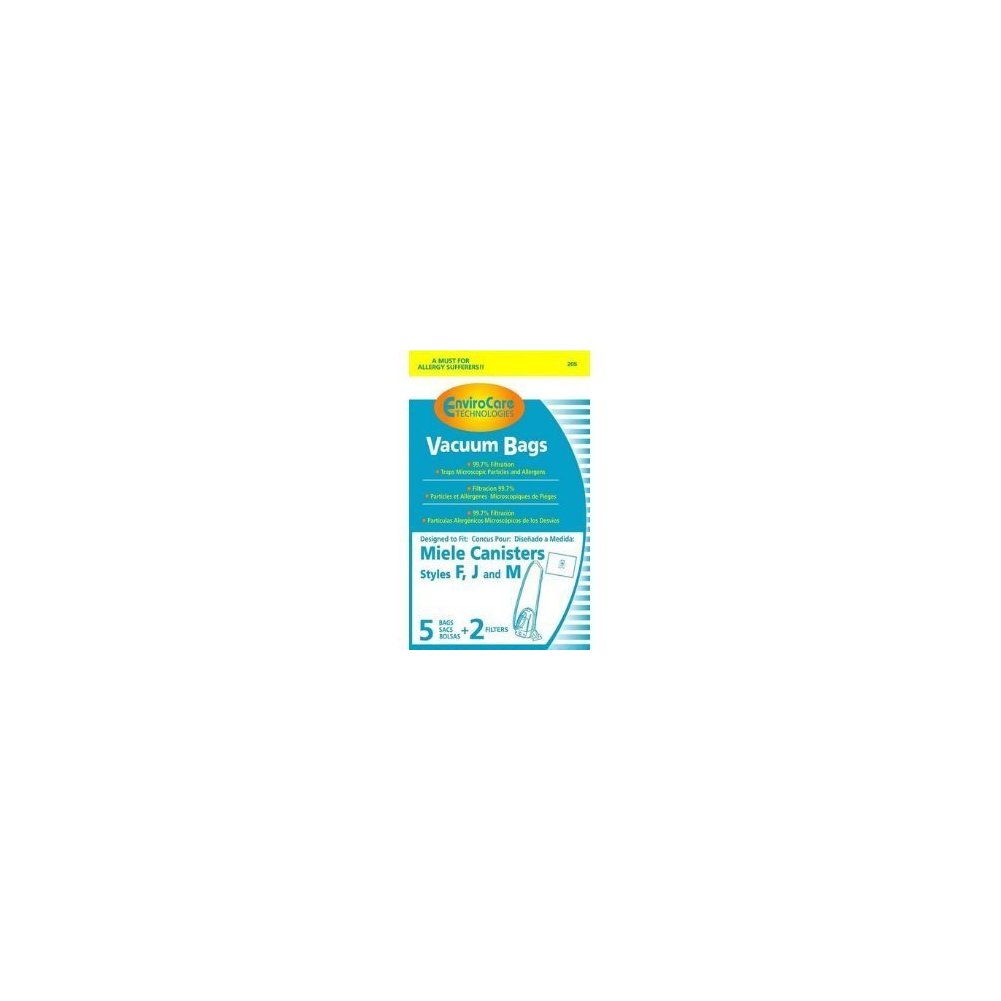 Miele Type F, J M (FJM) HEPA Cloth Vacuum Cleaner Dustbags 10 Bags 4 Filters by EnviroCare