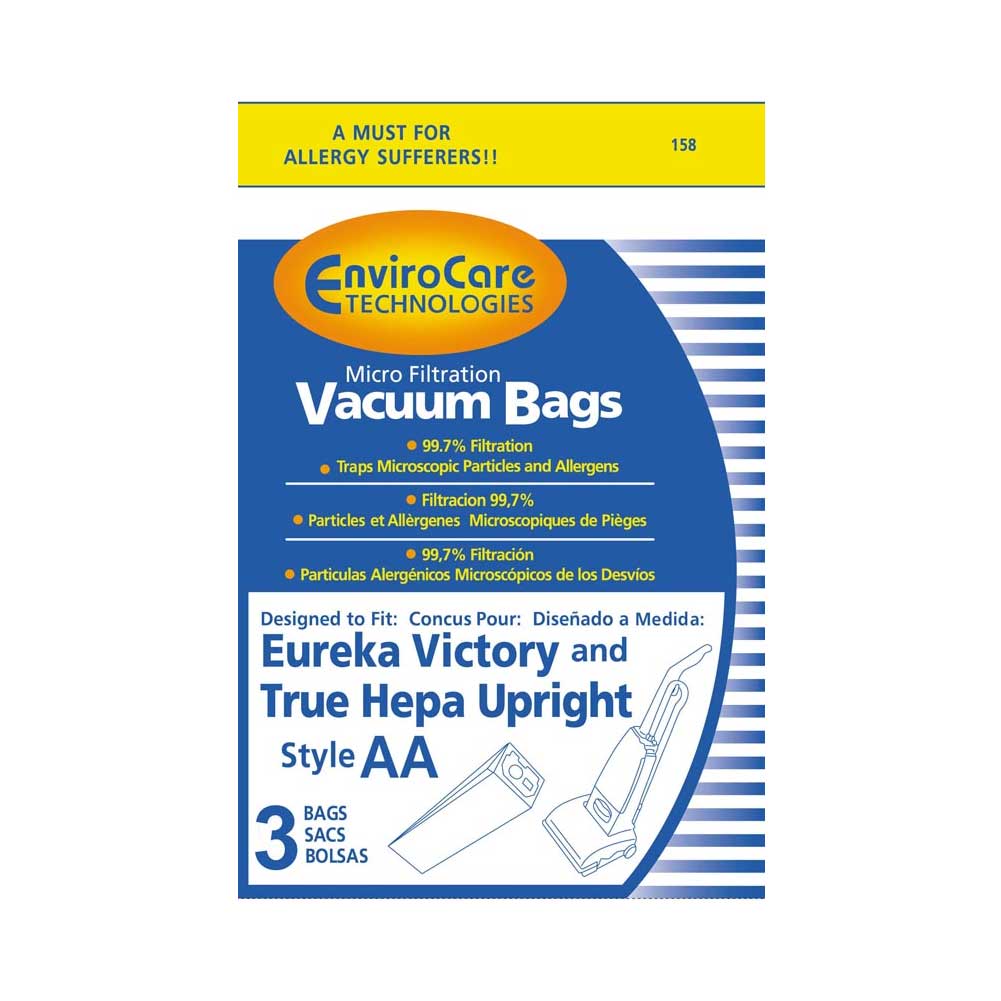 Eureka victory and true hepa Style AA Bags - 3 in a pack #158