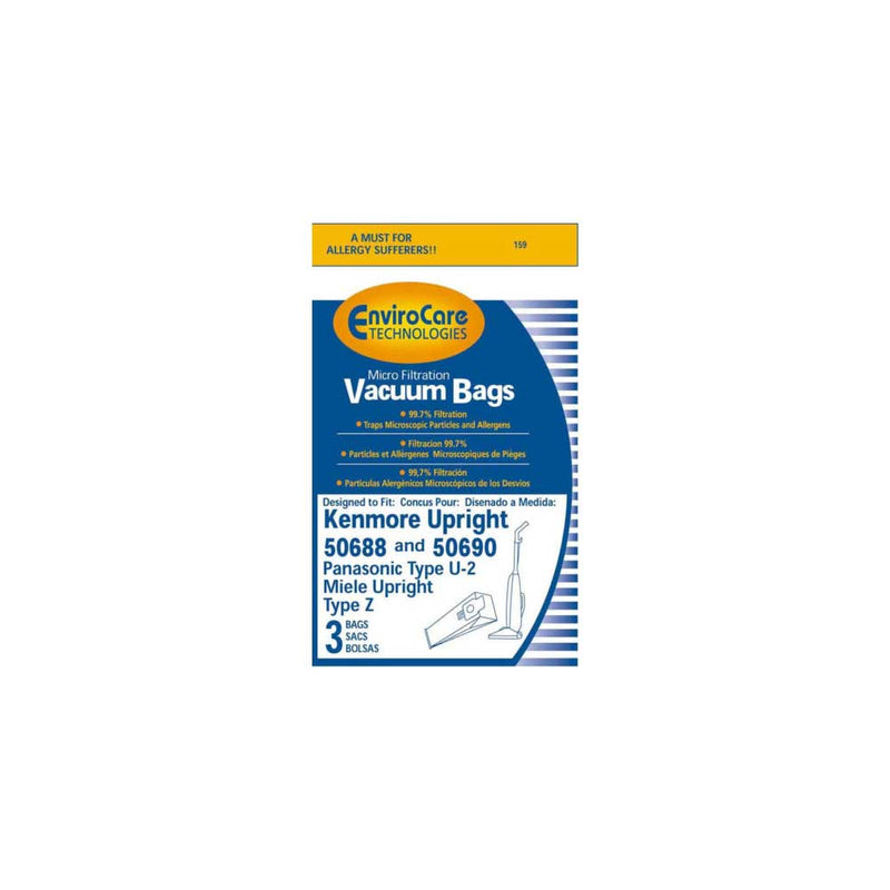 {3} EnviroCare Technologies Micro Filtration Vacuum Bags - Designed to fit Kenmore Upright 50688 and 50690, Panasonic
