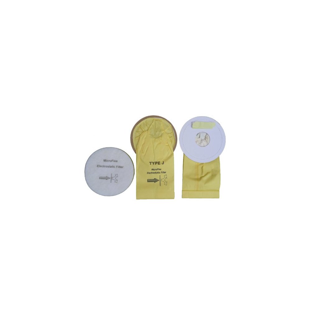 7 Royal Tank Type J Allergy Vacuum Bags + 1 Filter, Dirt Devil, Metal Tanks, Pony Tank Vacuum Cleaners, 3-040447-00
