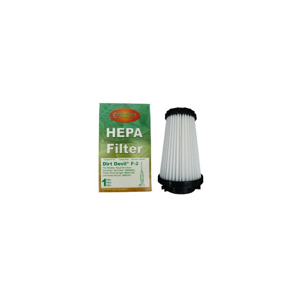 (2) Dirt Devil Dynamite F2 Royal Pleated HEPA filter, Quick Vac, Flip Stick, Jaguar Powe, Power Reach, F929
