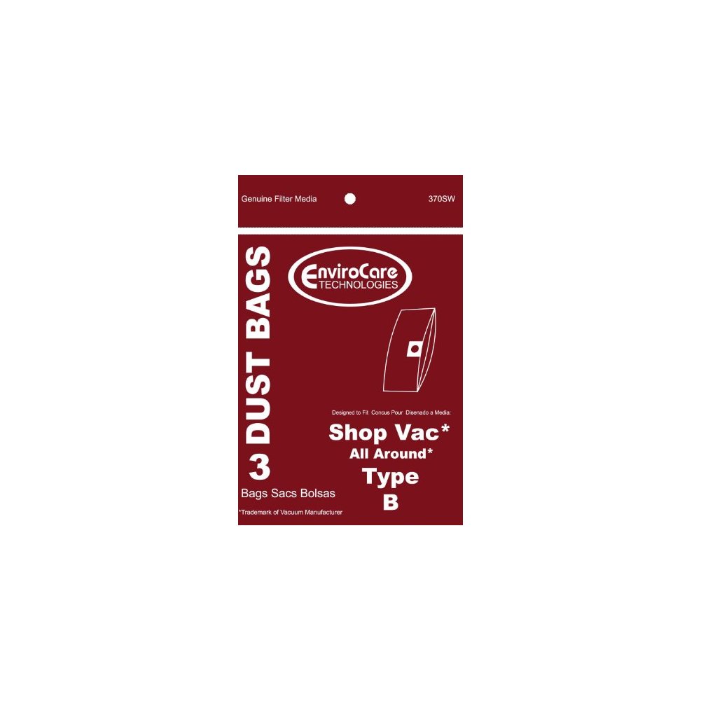1 X Shop Vac All Around Type B Vacuum Bags, 3 Pack