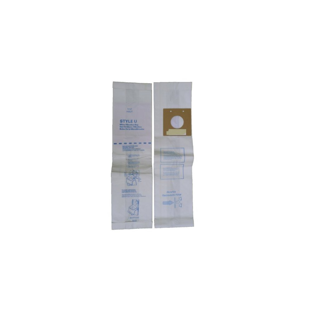 6 Eureka U Bravo Vacuum Bags, Bravo II, Direct Air, World Vac, White Westinghouse Vacuum Cleaners, 57802A, 54310, 5