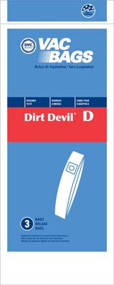 Dirt Devil Type D 3-670075-001 Vacuum Bags - Generic - 3 pack