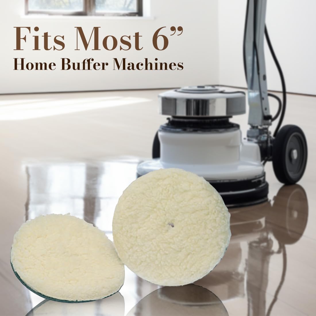 Koblenz Genuine Lambswool Buffing Pads, 6 inch, Also fits Kenmore and Regina, 45-0102-9, 4501029