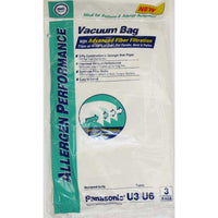 Panasonic U3 or U6 Type bags- 3 pack