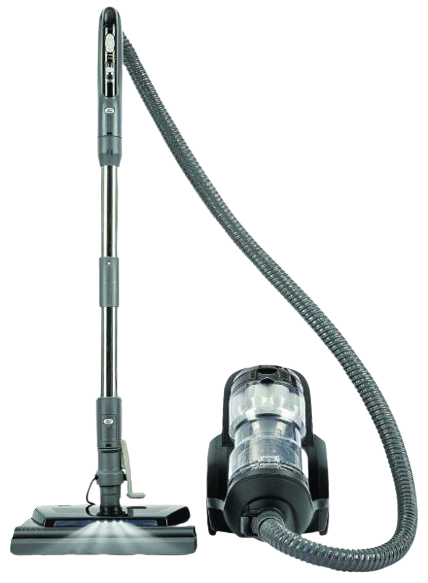 TITAN T8000 BAGLESS CANISTER W/POWER NOZZLE,BLACK 12AMP 24' CORD REEL,NEW STYLE NOZZLE