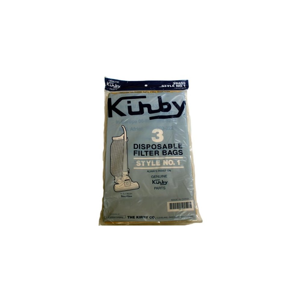 Kirby Style I Vacuum Cleaner Bags, Fits: Kirby Tradition Vacuum Cleaners, Kirby Item Number 19067903, 3 bags in pac