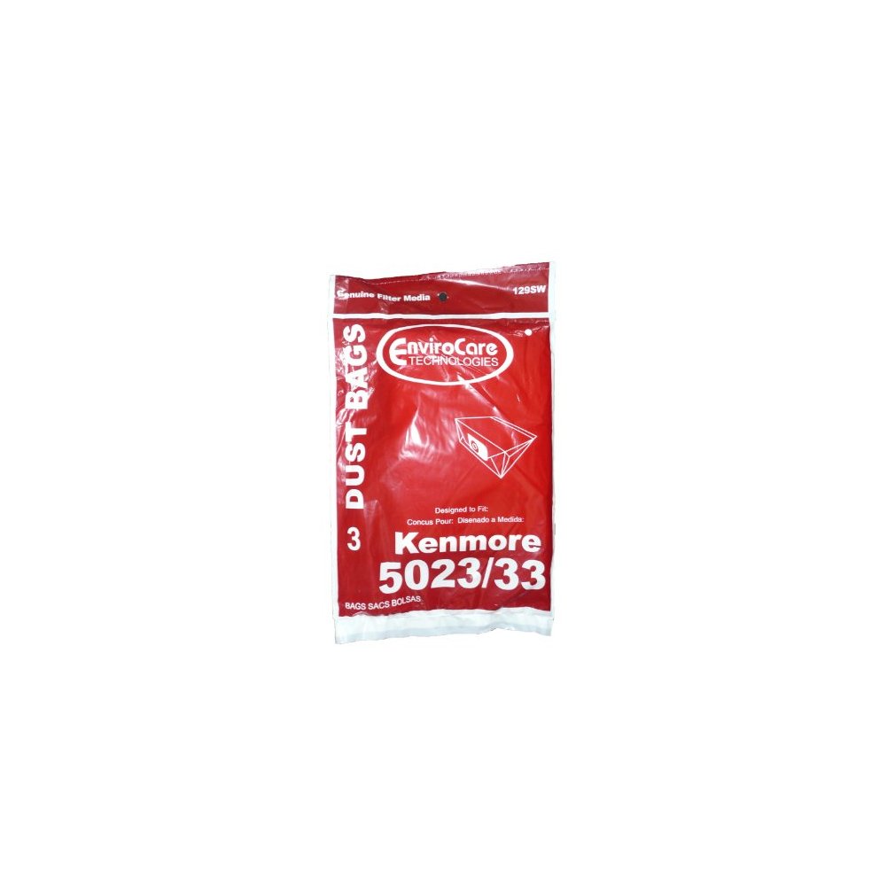 9 Kenmore Sears Allergy Vacuum Bag, Canister Vacuum Cleaners, 5023-5033 Bag Changed to Kenmore Type E for Manufactu