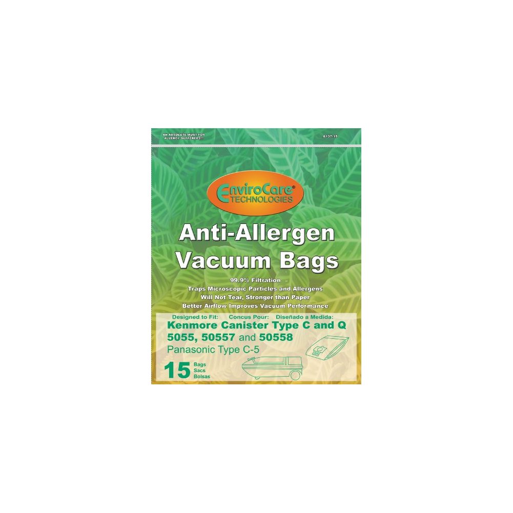 15 Kenmore 50558, 5055, 50557 Allergen Filtration Canister Vacuum Bags