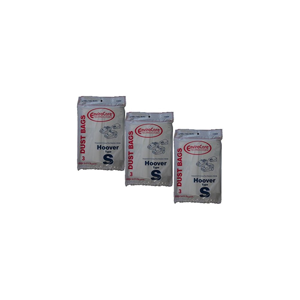 9 bags (3 pkgs) Hoover Type S Vacuum Cleaner Bags 43655097, 4010064S, 4010344S, 43655093, 4010100S