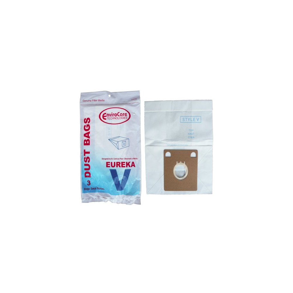 3 Eureka Style V Vacuum Bags, Power Team, Powerline, Canisters, World Vac, Home Cleaning System Vacuum Cleaners, 38