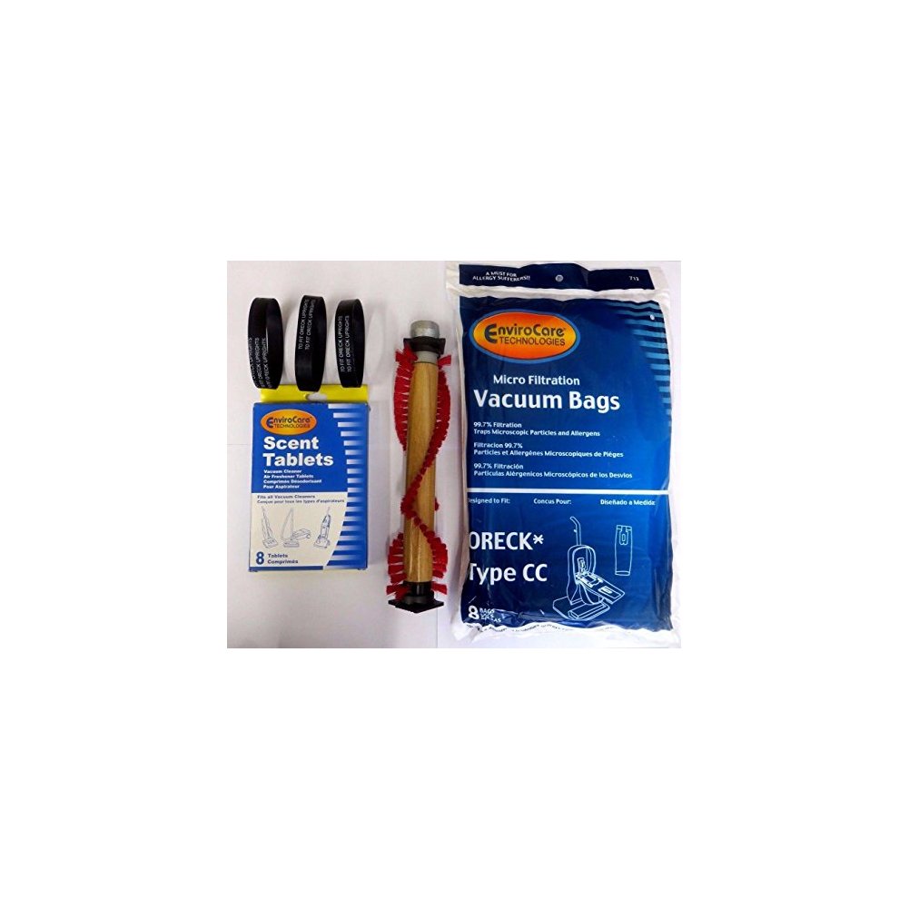 Oreck Vacuum Cleaner Bags To Fit Style CC, and all XL Upright Models (8 CC Bags & 1 Brush & 3 Belts & 8 Scent Tabs)