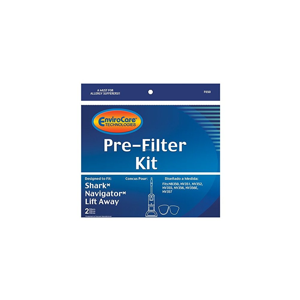 Shark Navigator Lift-Away NV350, NV351, NV352, NV355, NV356, NV356E, NV357 Pre-Filter Kit (Containing 1 Foam and 1