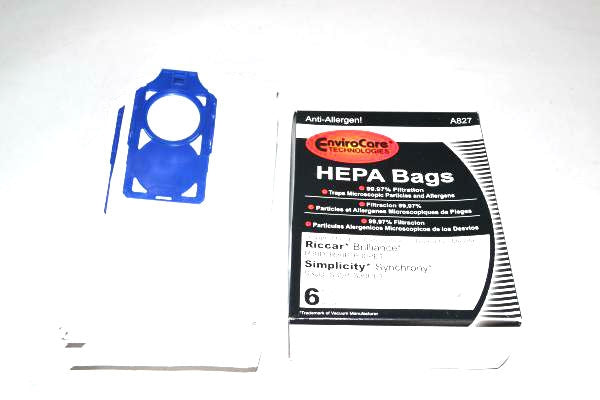 PAPER BAGS,6PK-RICCAR BRILLANCE R30,SIMPLICITY S30 W/ BLUE DOCKING SYSTEM
