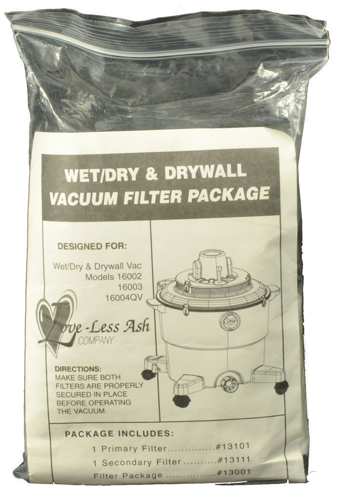 Love-Less Ash Wet/Dry Dustless Vacuum Filter Package 13001