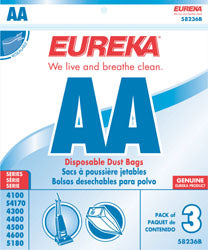 Eureka AA Vacuum Bags 58236B - Genuine - 3 Pack, #158