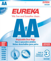 Eureka AA Vacuum Bags 58236B - Genuine - 3 Pack, #158