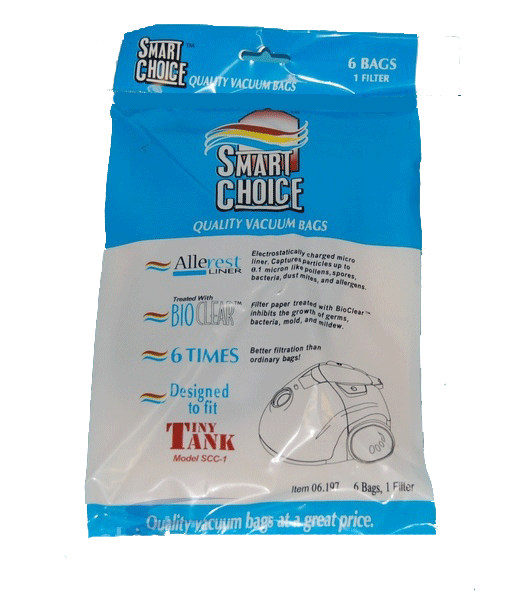 Carpet Pro Tiny Tank Vacuum Cleaner Paper Bag 6.197  -  6 Bag + 1 Filter