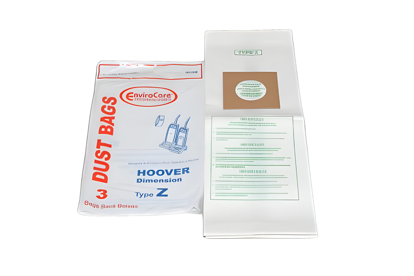 Paper Bags Hoover, Z, 3pk, Single Wall, Envirocare Vacuum #857SW