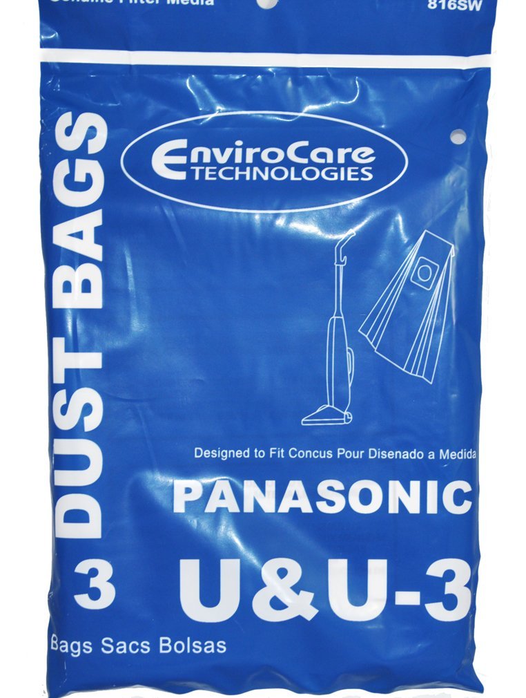 Panasonic U & U-3 Upright Vacuum Bags, 3 Pack