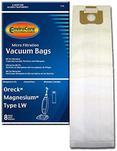 EnviroCare Replacement Vacuum Cleaner Dust Bags made to fit Oreck Magnesium Type LW Uprights 8 Pack