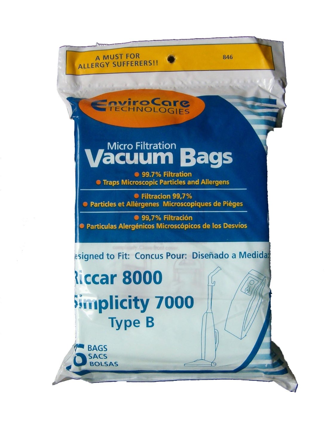 Simplicity Type "B" 7000 Bags- 12 pack