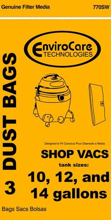Shop Vac 10-14 Gallon Type F Filter Bags - 3 pack 906-62-62