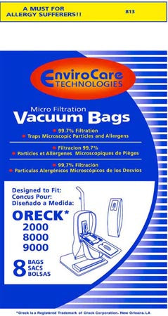 Oreck 8000-9DW  XL Upright *Micro Filtration* Bags NEW - 8 Pack