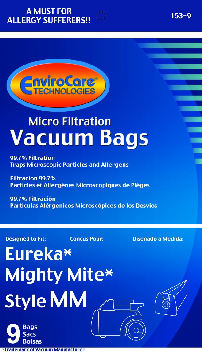 thumbnail image 2 of 9-Pack Vacuum Bags For Eureka Mighty Mite 3670, 3680 & Sanitaire Canister Vacuums 2 of 4