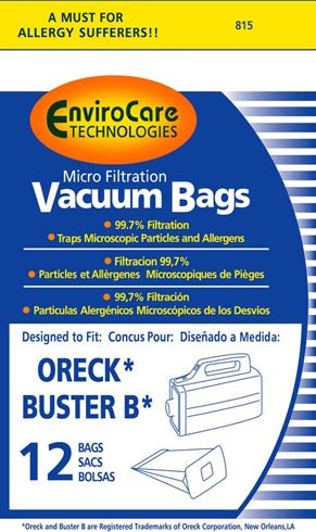 Oreck PKBB12DW Compact Canister Buster Bee Bag - Generic - 12 Bags